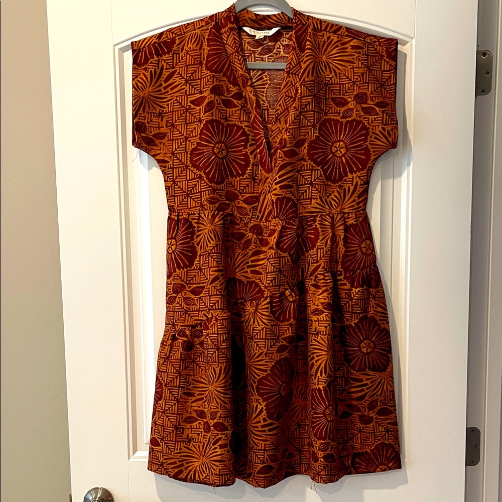 52 Seven Floral Batik Mini Dress Small